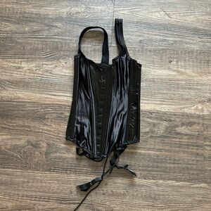 Victoria’s Secret Bridal Renaissance Elegant Black Satin Corset Top Medium 34
